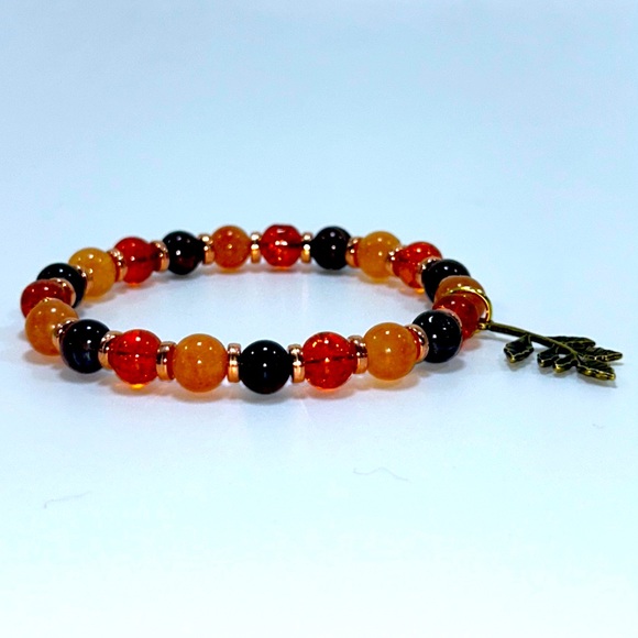 Handmade Tree Branch Charm Bracelet with Natural Tiger Eye Stones! - Picture 4 of 5